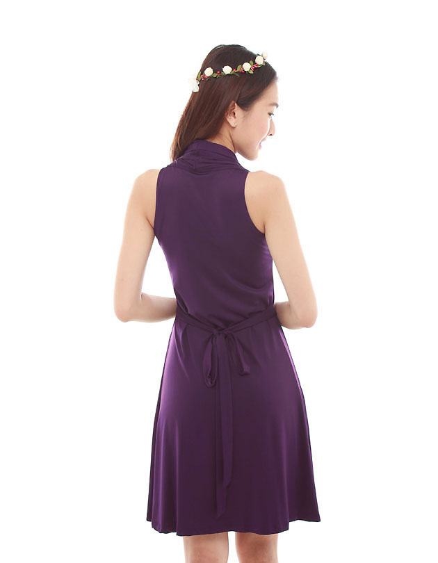 Marilyn Dress in Velvet Purple